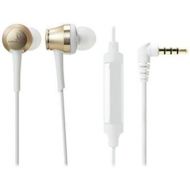 Audio-Technica ATH-CKR70iSCG Sound Reality In-Ear High-Resolution Headphones with In-Line Mic & Control, Champagne Gold