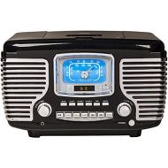 크로슬리 레트로 블루투스 라디오 Crosley CR612B-BK Corsair Tabletop AM/FM Bluetooth Radio with CD Player and Dual Alarm Clock, Black