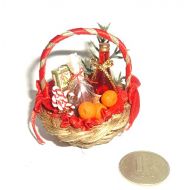 Donlane Gift Christmas basket! Merry Christmas. Dollhouse miniature 1:12