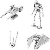 Fascinations Metal Earth 3D Metal Model Kits - Star Wars Rogue One Set of 4 - U-Wing Fighter, TIE Striker, Krennics Imperial Shuttle, K-2SO