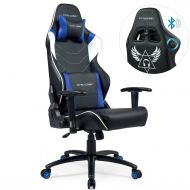 GTRACING Audio Gaming Chair with Bluetooth Speaker【Patented】 Music Racing Office Chair Heavy Duty 400lbs Ergonomic E-Sports Chair for Pro Gamer GT899 Red