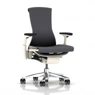 Herman Miller Embody Chair: Fully Adj Arms - White FrameAluminum Base - Translucent Casters