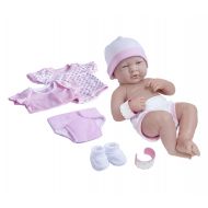 JC Toys La Newborn Nursery 8 Piece Layette Baby Doll Gift Set, featuring 14 Life-Like Original Newborn Doll, Pink