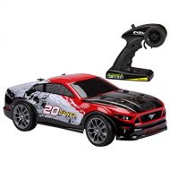Kid Galaxy 10317 Ford Mustang Remote Control Truck All Terrain Off-Road RC Car. RTR 1/10 Scale 2.4 Ghz 20V Electric Rechargeable, 19 x 11 x 7, Red