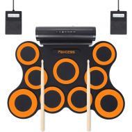 PAXCESS Electronic Drum Set, 9 Pads Electric Drum Set with Headphone Jack, Built in Speaker and Battery, Drum Stick, Foot Pedals Kids Drum Set for Practice Drum Starters, Beginners (Upgrad