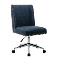 Porthos Home TFC038A CRM Office Chair with Fabric Upholstery Studded Design One Size Cream