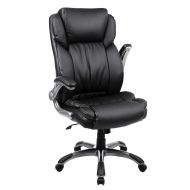 SONGMICS Extra Big Office Chair High Back Executive Chair with Thick Seat and Tilt Function Black UOBG94BK