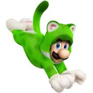 Unknown Super Mario 3-D world Mascot Swing Figure Keychain~Cat Luigi 40mm