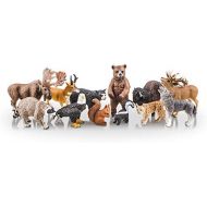 Visit the TOYMANY Store TOYMANY 12PCS North American Forest Animal Figurines, Realistic Safari Animal Figures Set Includes Raccoon,Lynx,Wolf,Bear,Eagle, Educational Toy Cake Toppers Christmas Birthday Gif