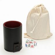 Wood Expressions WE Games Black Vinyl Dice Cup with Poker Dice and Storage